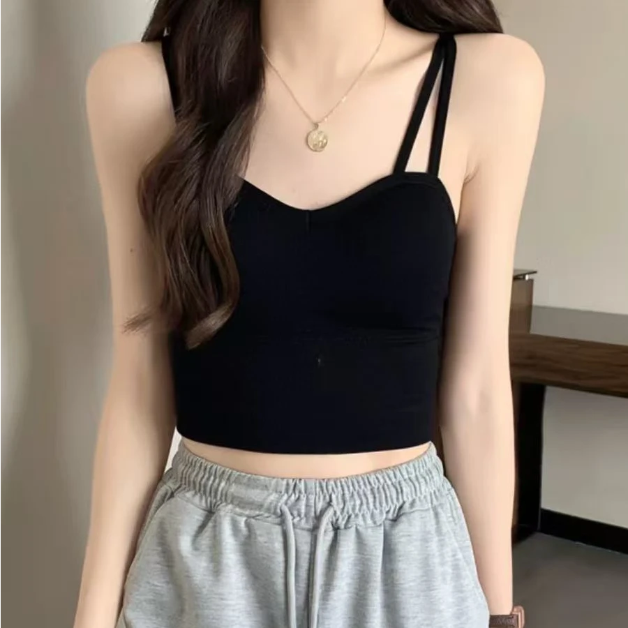 【胖媛媛家福利款】黑色美背纯色背心女HLG火龙果