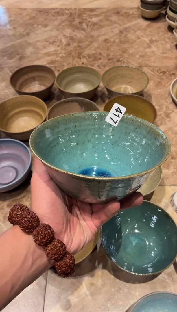 瓷片与*417玻化绿斗笠面碗