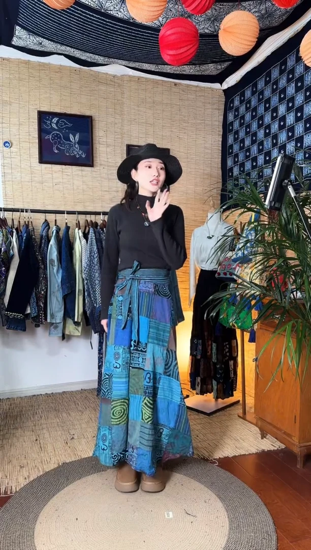 【闪购商品】设计师款一片式裹裙蓝