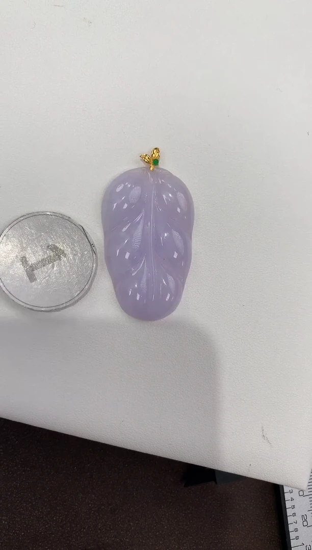 颈饰18K金镶嵌翡翠天然缅甸a货翡翠