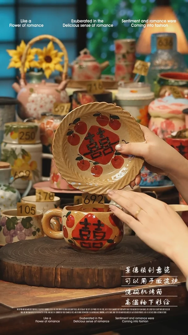 陶瓷692景德镇高温釉下彩手工手绘款式