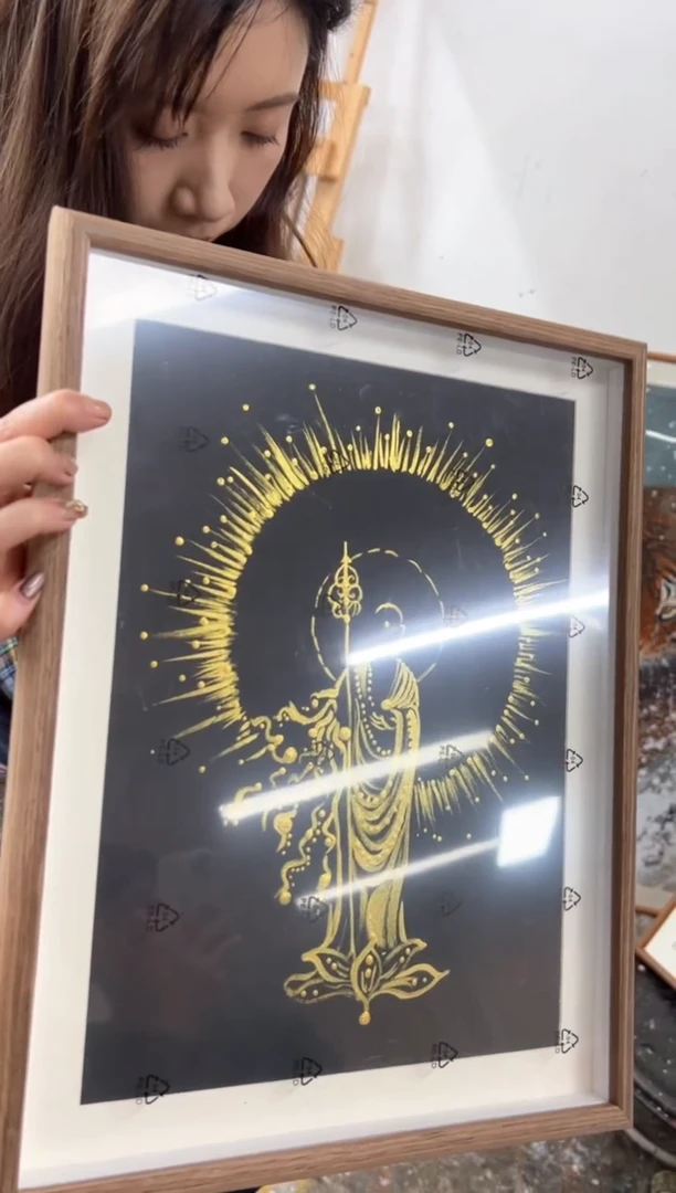 【闪购商品】丙烯画丫丫老师无相f方框摆台