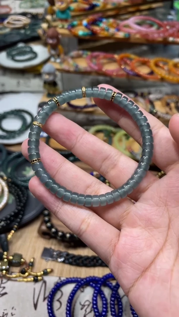 未镶嵌手串翡翠6mm高冰翡翠手串设计款