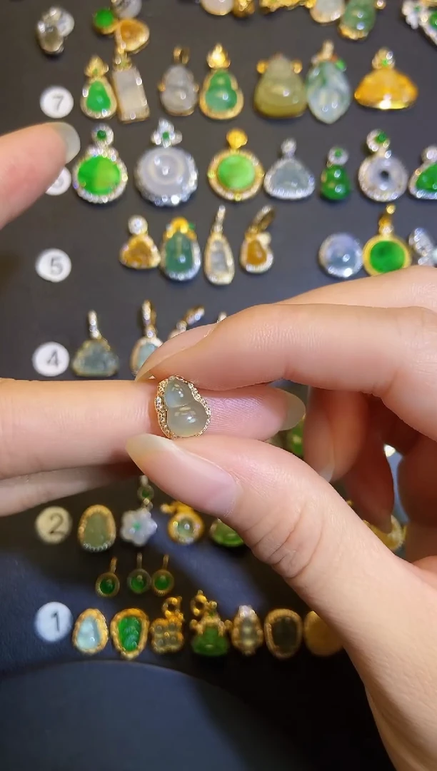 吊坠(不含链)银S925镶嵌翡翠1