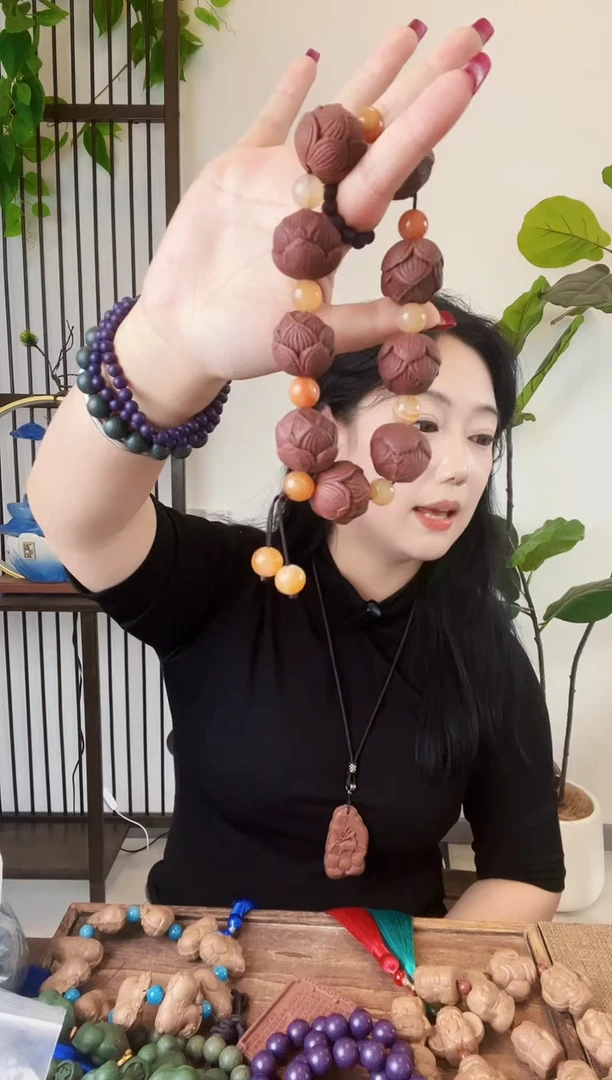 泥塑【大四合莲花手串】古法合香