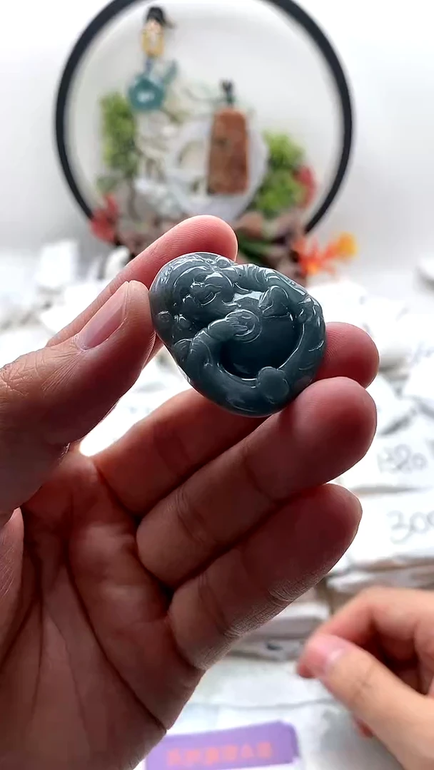 颈饰未镶嵌翡翠挂件有纹【福利款】