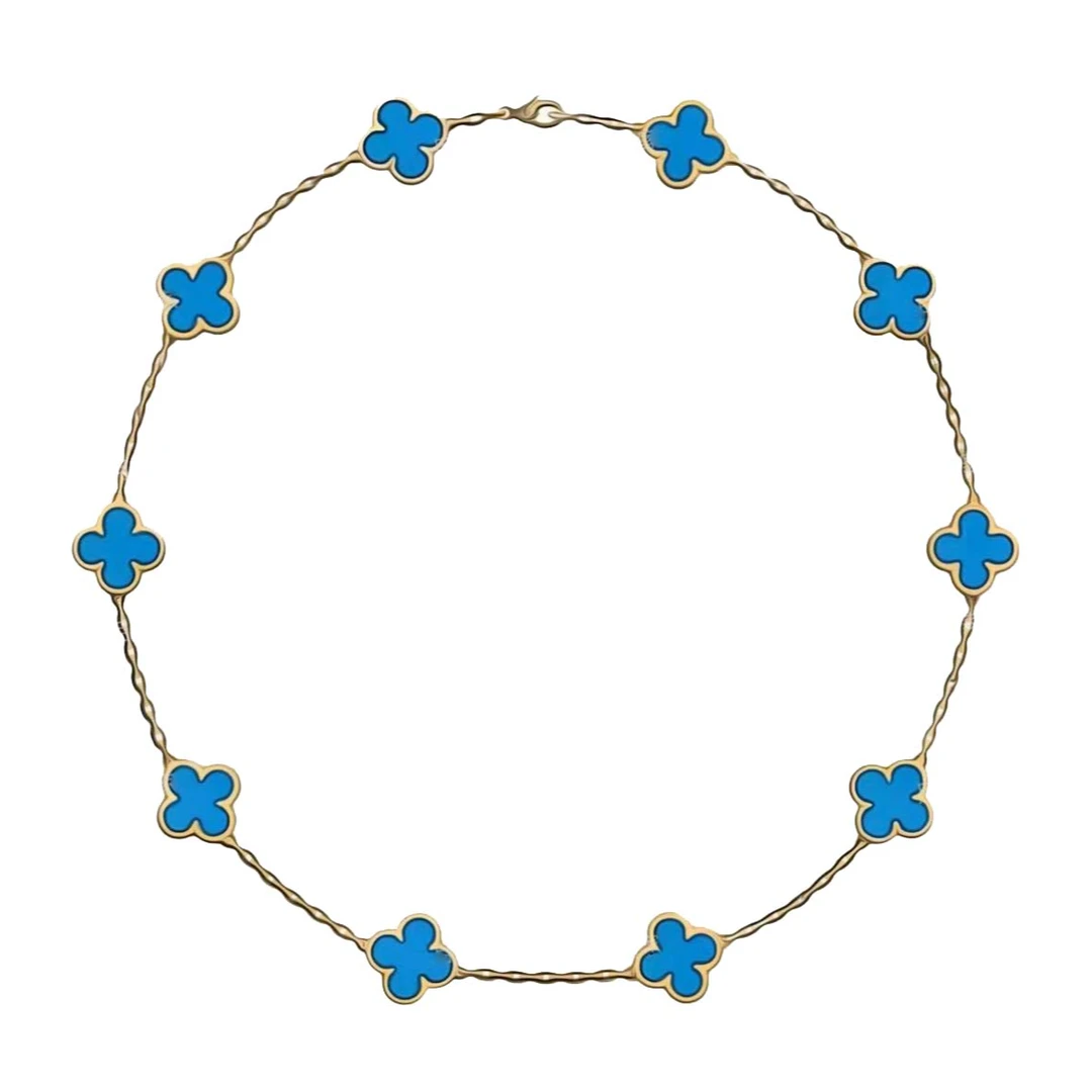 《黑猫家 四叶草十花项链》时尚简约轻奢百搭气质优雅显贵千金感