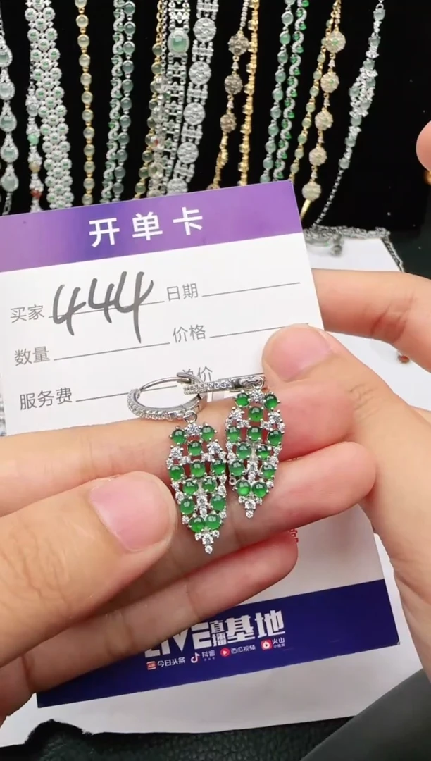 翡翠戒指银S925镶嵌2222