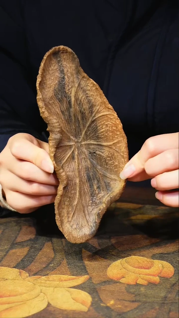 金丝楠小叶桢楠【55】纯手工精雕  卷叶茶则