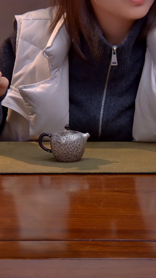 大千手作 巨轮珠 木纹金 足银 泡壶