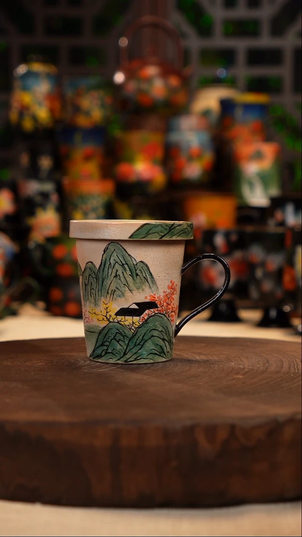 油画   手绘釉下彩   杯子