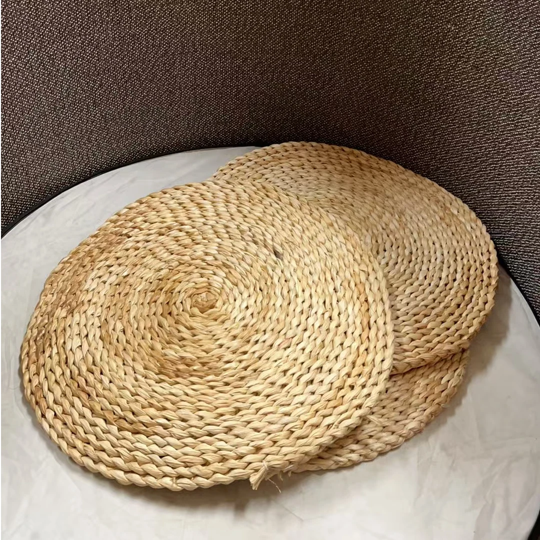 2497瑕疵款 发图中3块 直径45厚1.5cm 家用玉米皮编织坐垫蒲团垫