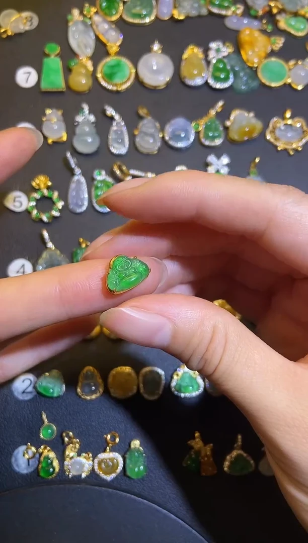 吊坠(不含链)银S925镶嵌翡翠1