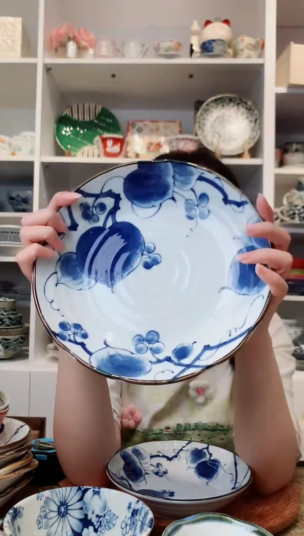 陶瓷美浓烧山归来大号盘