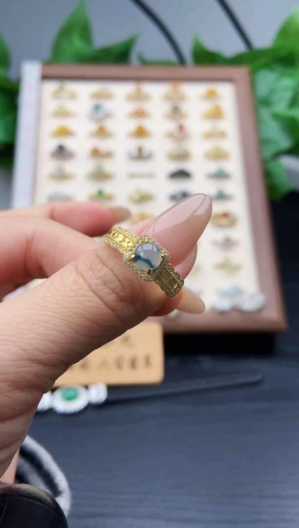 银S925镶嵌戒指翡翠12