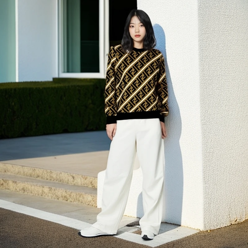 95新 FENDI/芬迪 /卫衣/双F满印logo套头卫衣/休闲卫衣/0001458