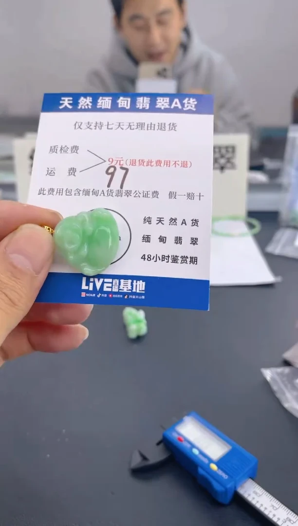 颈饰18K金镶嵌翡翠纯天然缅甸翡翠A货