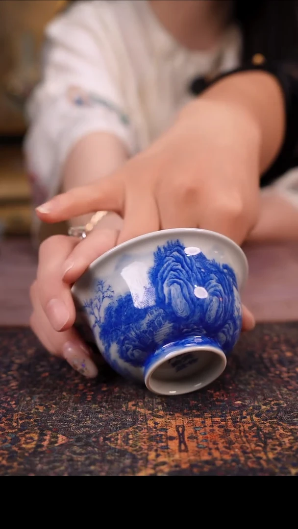 杯钢***贸景德镇陶瓷杯碗柴烧多人hy30
