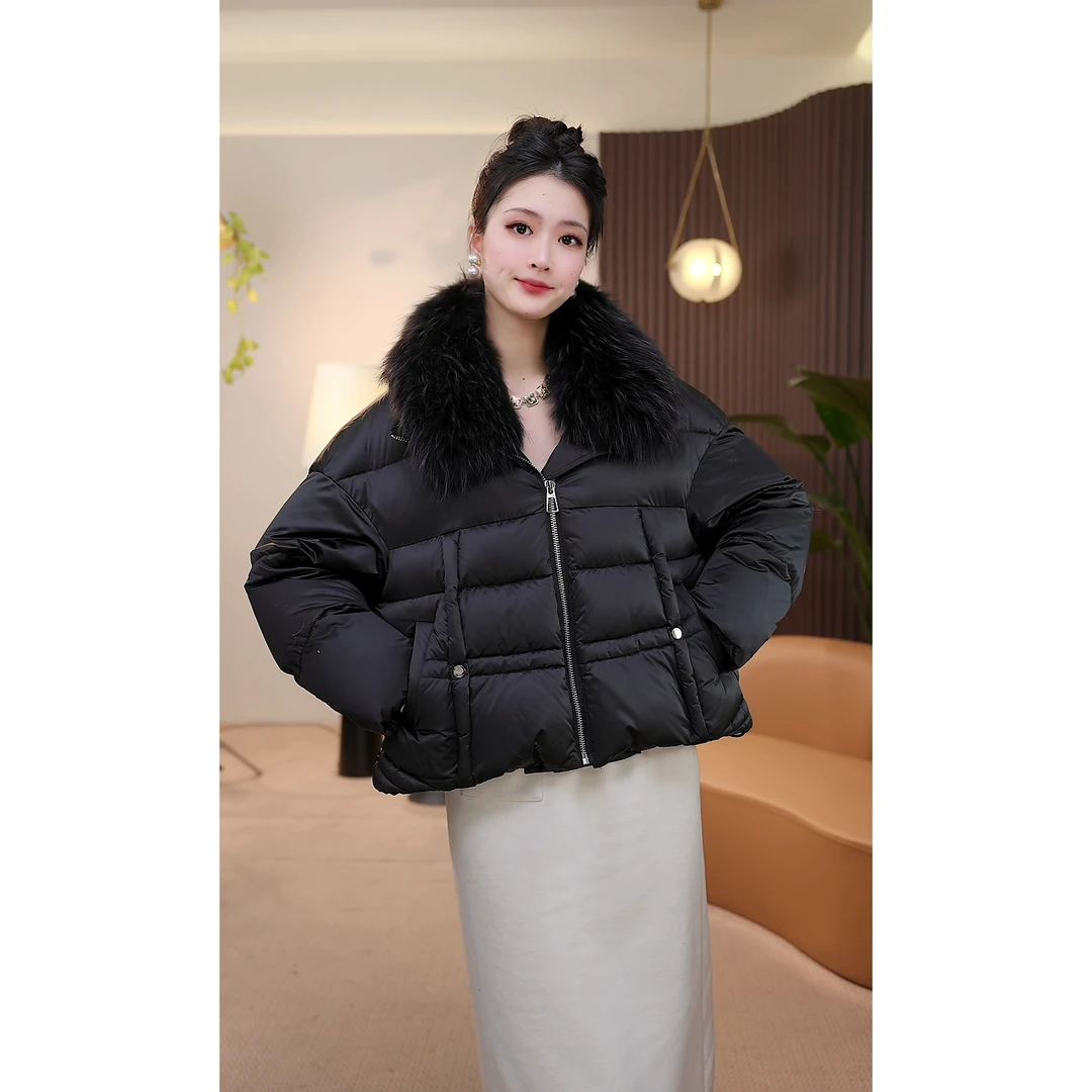 【茅茅专属】A25915经典百搭大毛领羽绒服