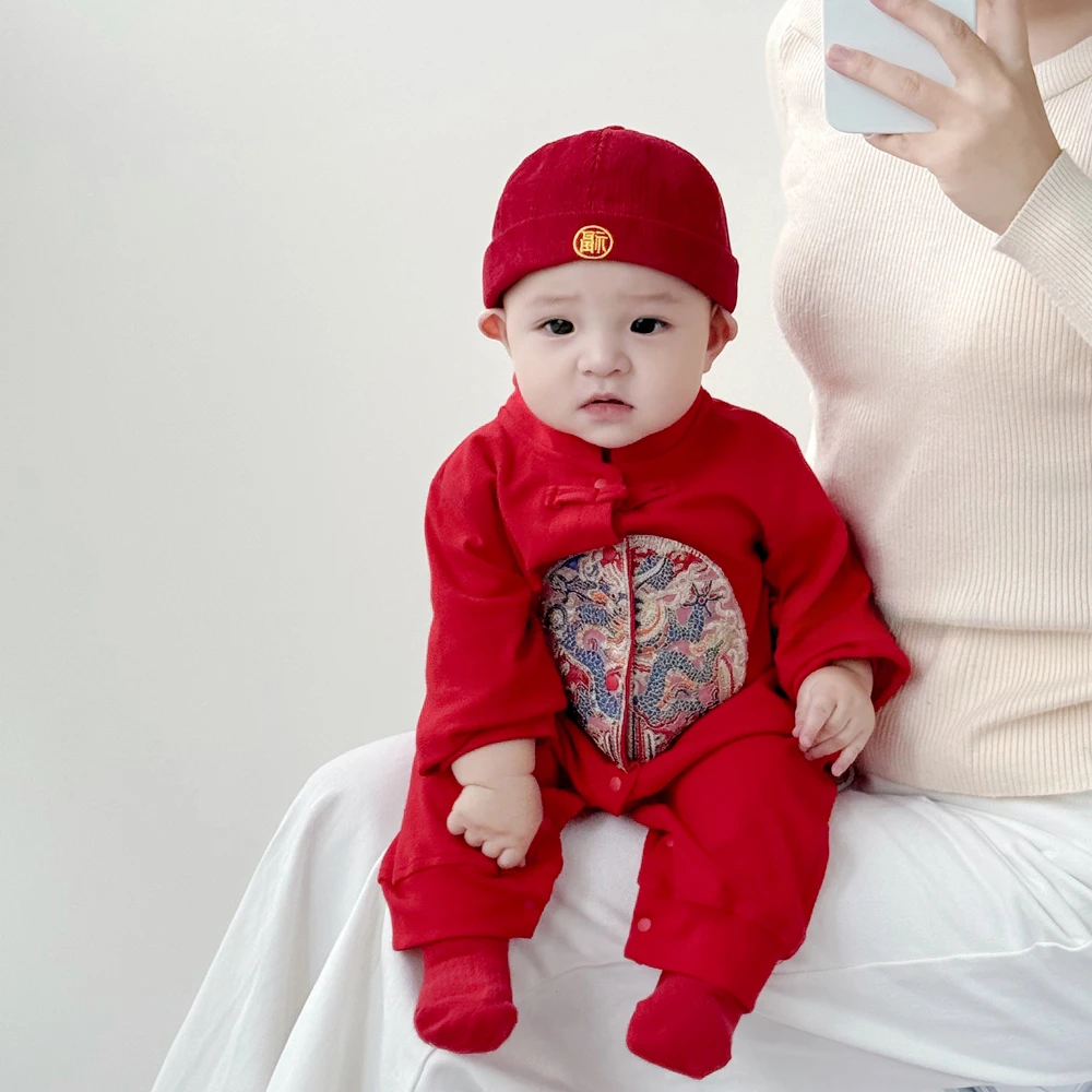 婴儿连体衣爬服春秋装新生儿衣服秋冬季睡衣男宝宝满月百岁哈衣服