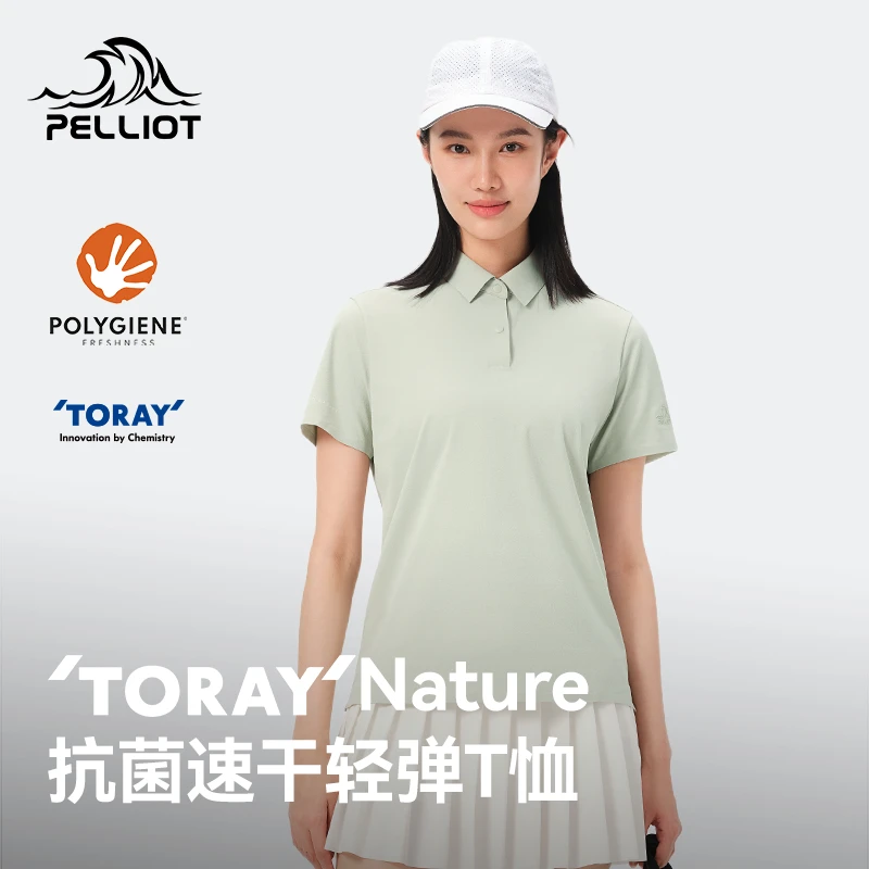 伯希和 T恤速干衣女户外运动登山徒步跑步透气抑菌短袖休闲Polo衫