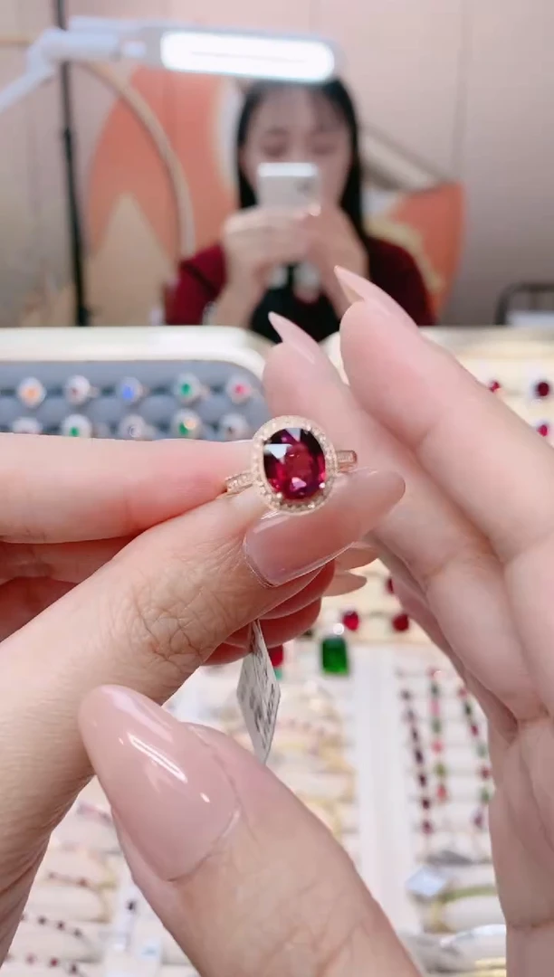 【闪购商品】碧玺18K金戒指18K金镶嵌1