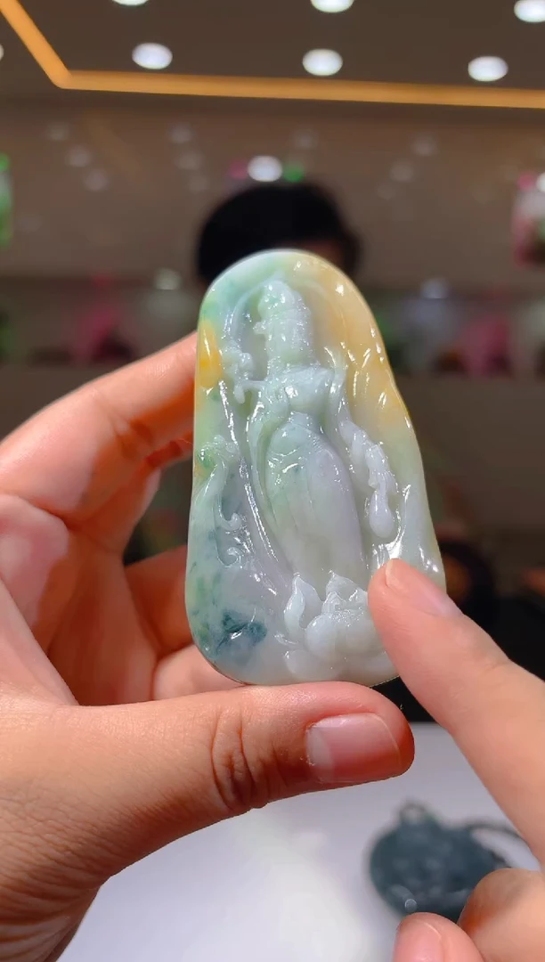 未镶嵌定制翡翠19/1009/L/发其一件/人物