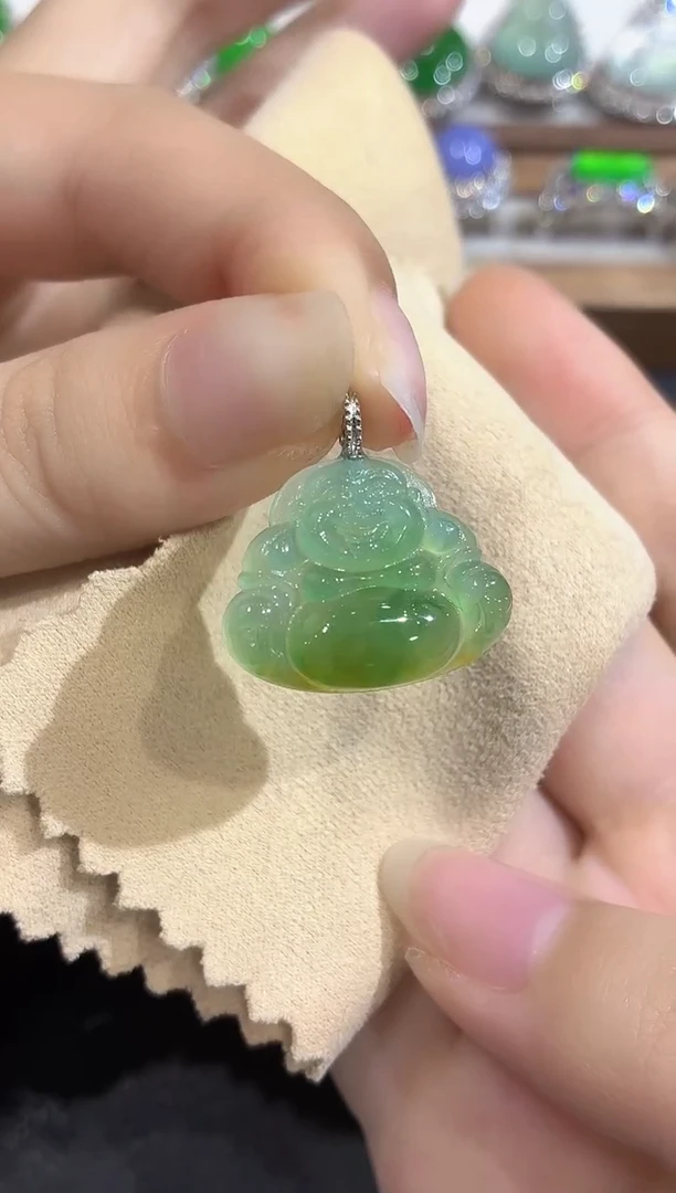 吊坠(不含链)18K金镶嵌翡翠45-吊坠