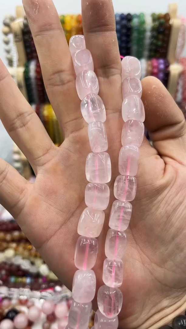 未镶嵌玛瑙/玉髓珠宝半成品天然无优化粉晶方块10*15
