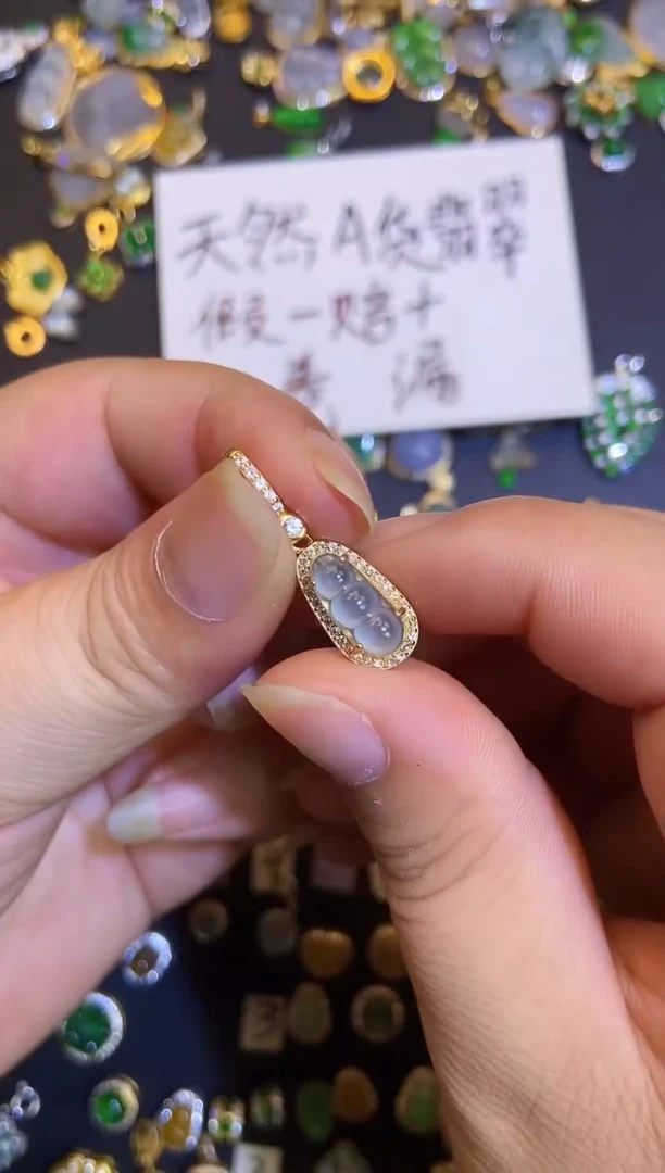 吊坠(不含链)银S925镶嵌翡翠1