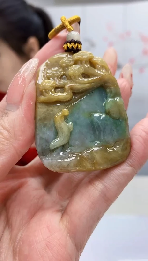 【闪购商品】定制翡翠未镶嵌4902MM-毛货挂件155