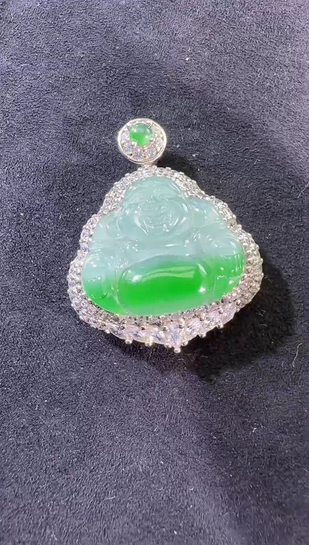 吊坠(不含链)银S925镶嵌翡翠名****好吊坠