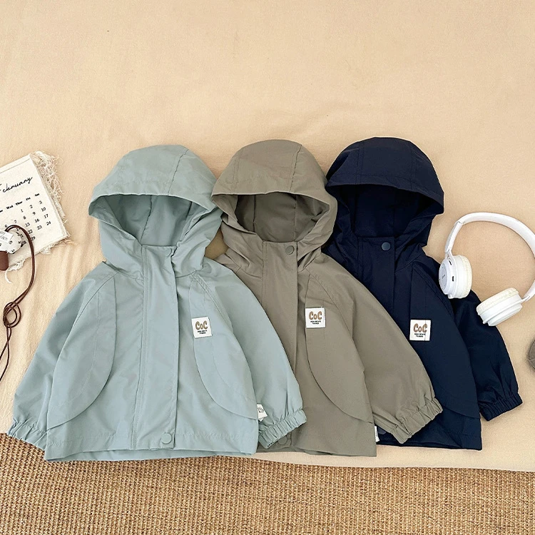 【耀选专属】男童外套春秋款新款休闲冲锋衣洋气宝宝连帽上衣夹克