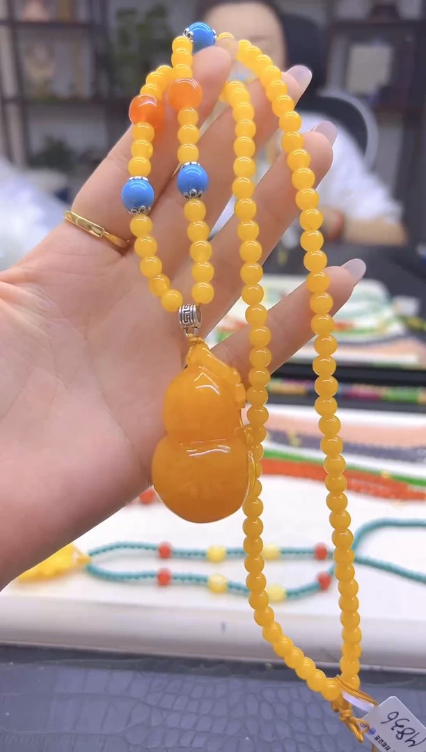 蜜蜡毛衣链未镶嵌DIY款M836