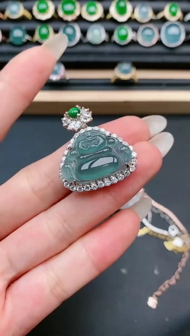 翡翠戒指银S925镶嵌111111