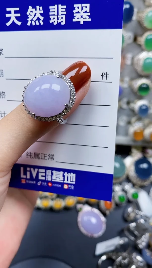 翡翠戒指银S925镶嵌135