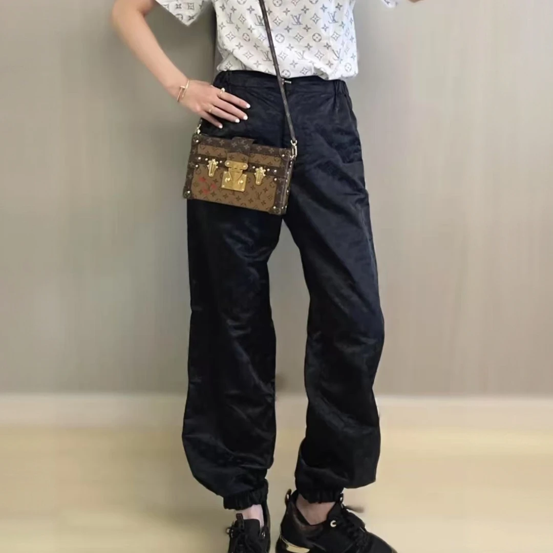 未使用 LouisVuitton/路易威登 图案印花松紧中腰合身直筒休闲裤