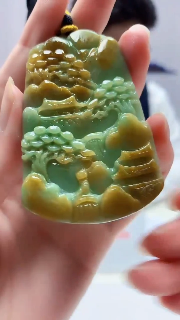 【闪购商品】定制翡翠未镶嵌4688zm-毛货挂件山水201