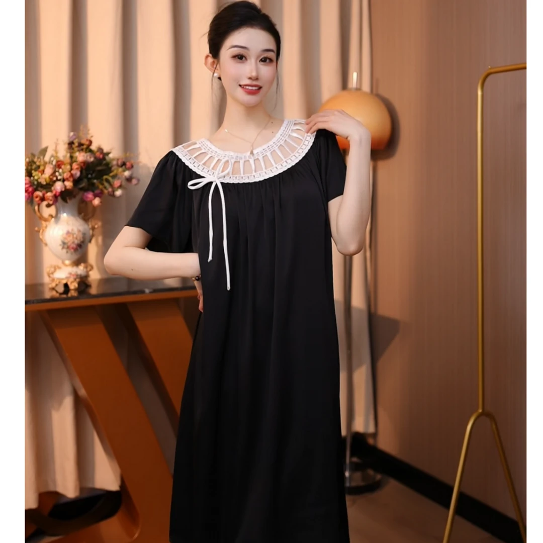查理夫人【蝴蝶结】气质睡裙家居服显瘦时尚春季夏季