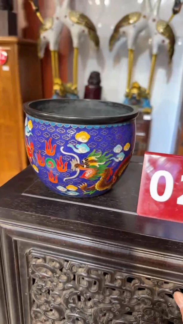 木木头款风***?景泰蓝深蓝缸680