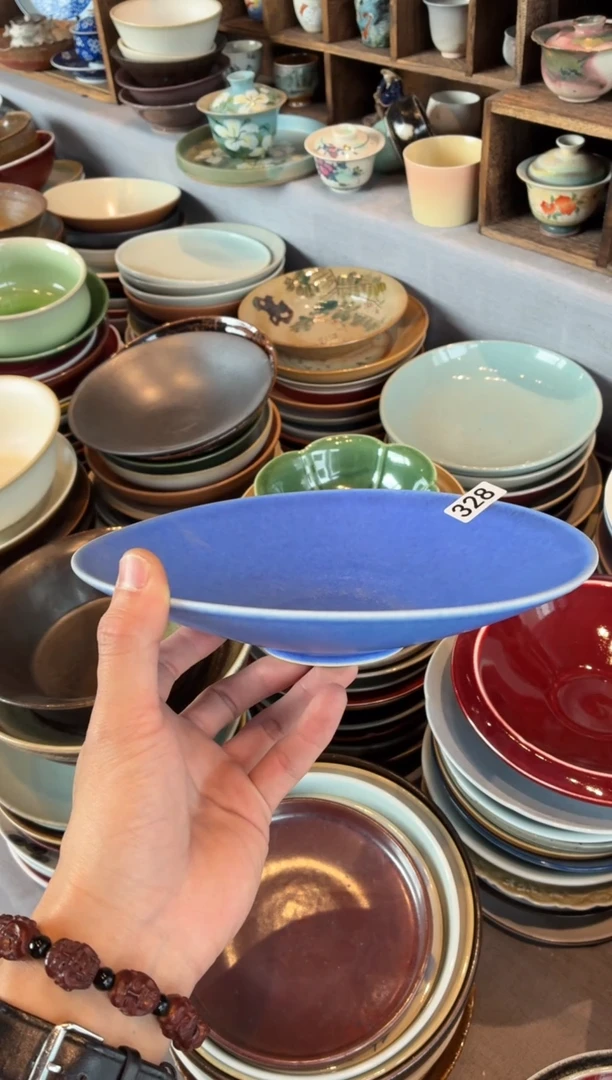 瓷片Y****-328  汝蓝釉斗盘1个