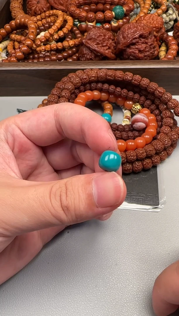 未镶嵌绿松石珠宝奇石圆珠