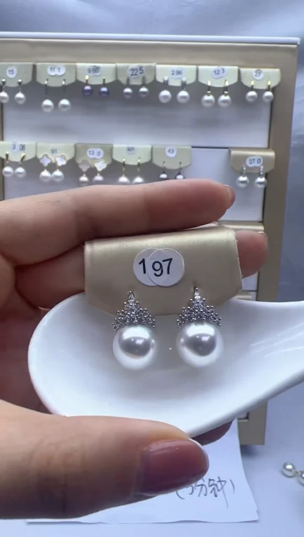 【闪购商品】淡水珍珠耳饰银S925镶嵌197