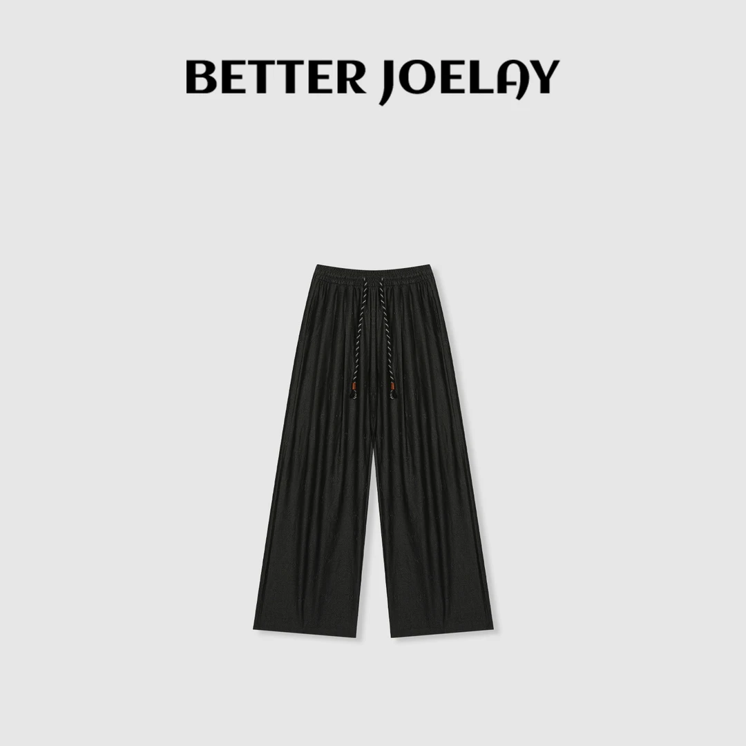BETTER JOELAY-【酷黑小花】时尚休闲直筒裤子宽松百搭Z1193