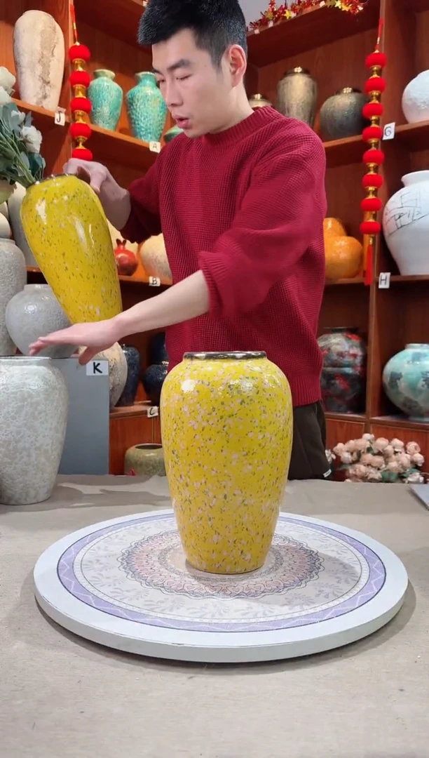 【闪购商品】瓶陶瓷花瓶 无花 油菜花中号