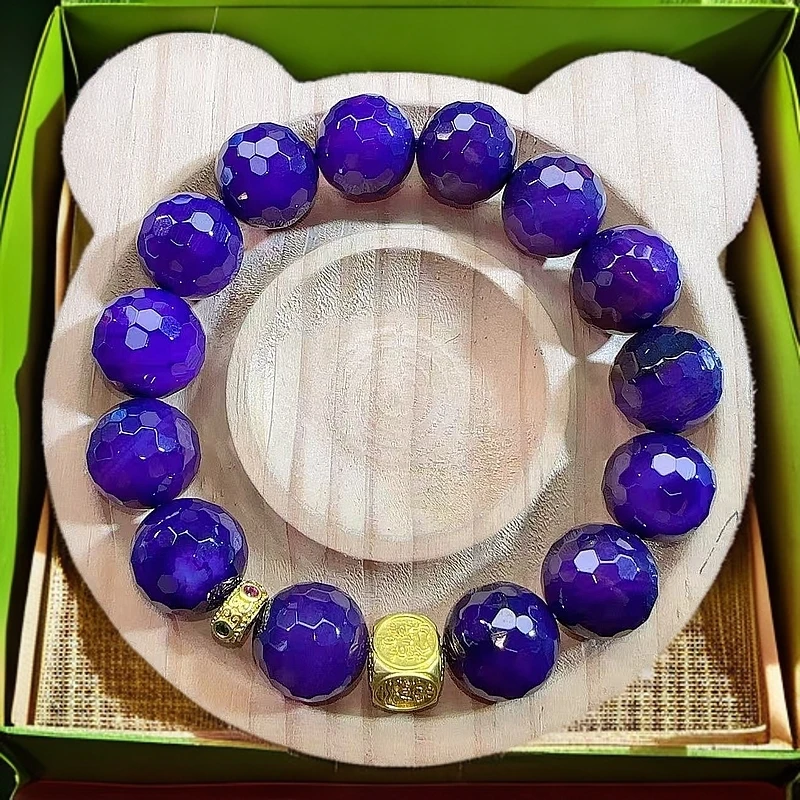 【紫俱来切面国风设计款14M】时尚百搭男女同款手串（B623）