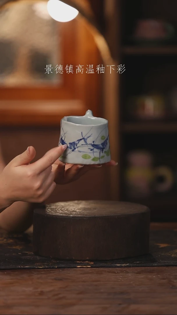 陶瓷景德镇高温釉下手绘陶瓷076