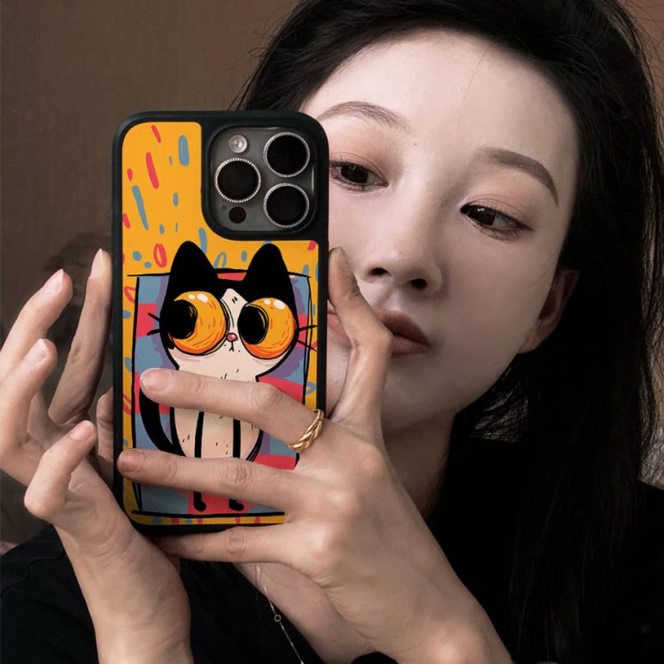 怪诞小猫适用iPhone16promax手机壳苹果15promax保护套14promax