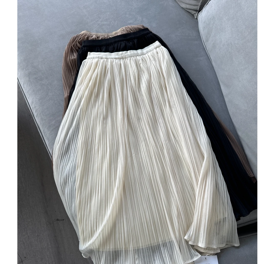 韩系网纱时尚百褶半身裙829