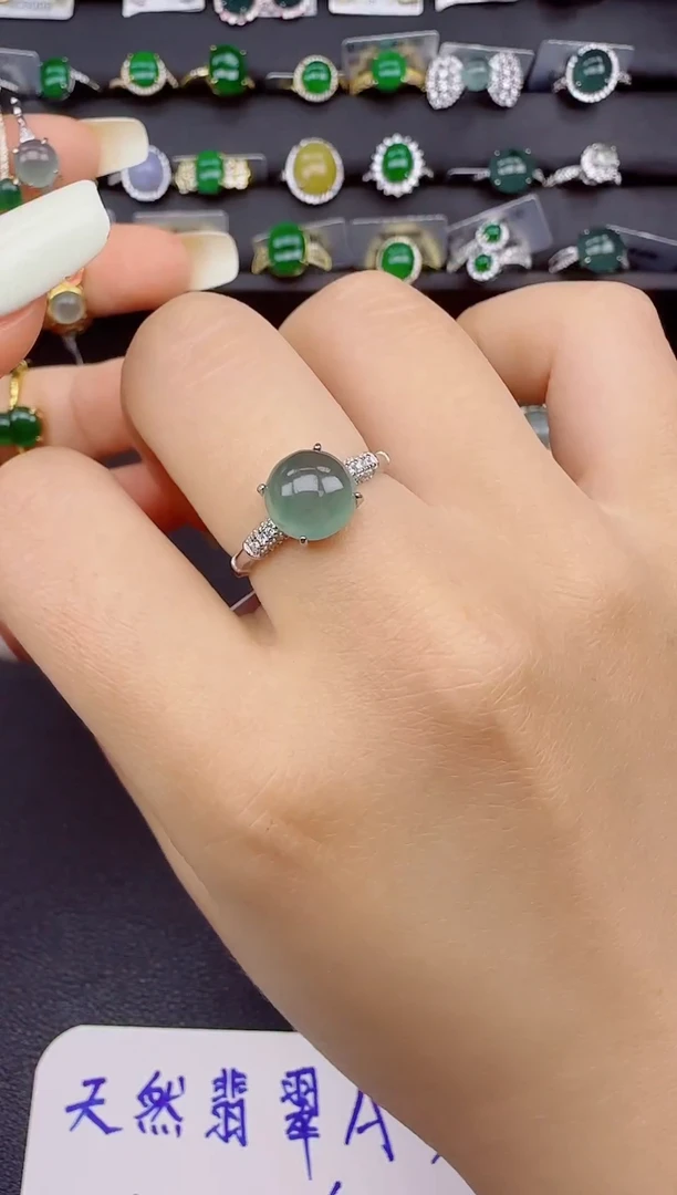 翡翠戒指银S925镶嵌11111